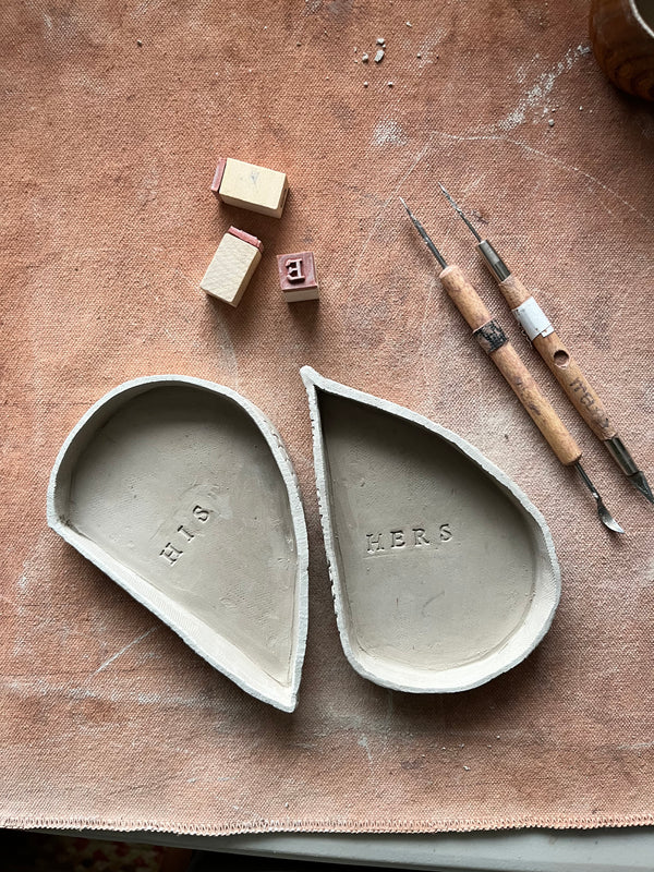 Request / Book a Ceramic Heart Matching Dish Pottery Handbuilding:  Drop In Workshop