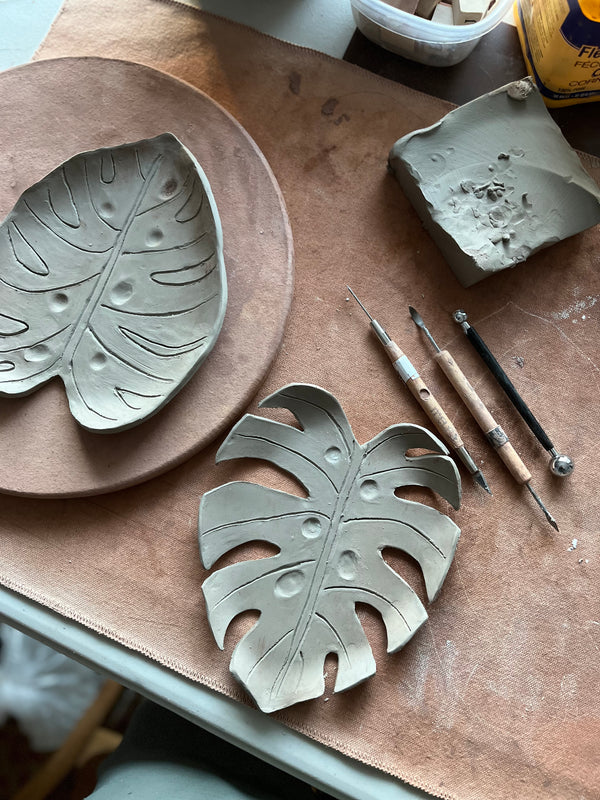 Request / Book a Ceramic leaf Dish Pottery Handbuilding:  Drop In Workshop