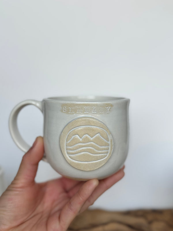 Personalized Mountain Mug - White